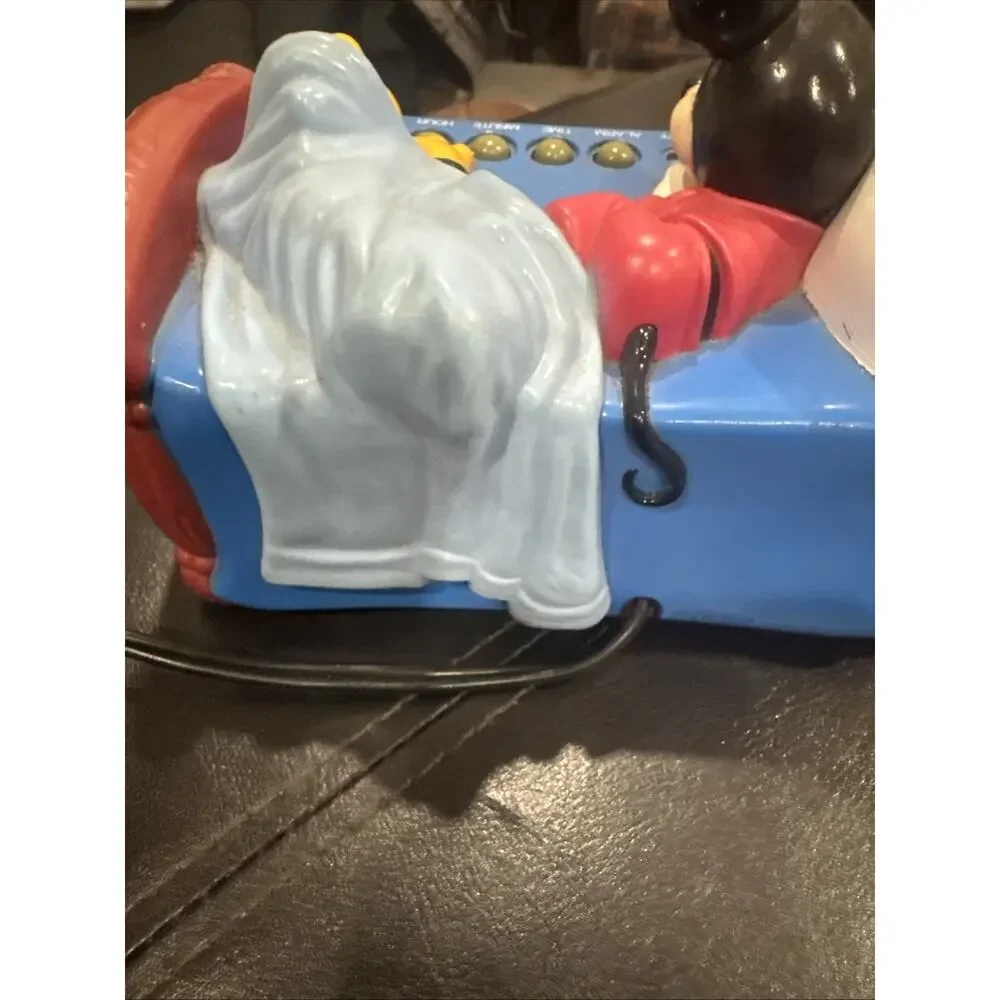 Vintage Disney Digital Alarm Clock Mickey Mouse Pluto Bed Westclox Model 36400